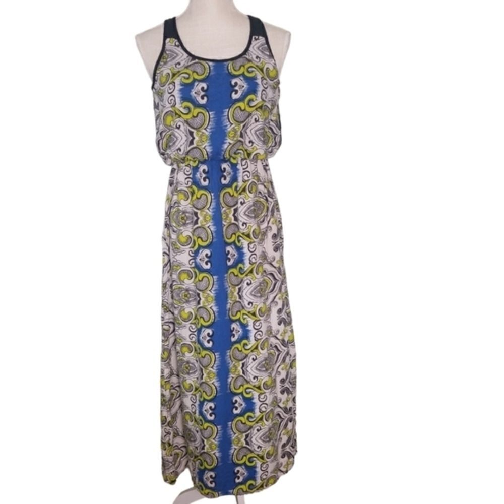 Angie Women's Sleeveless paisley racerback boho summer spring dress‎ size small